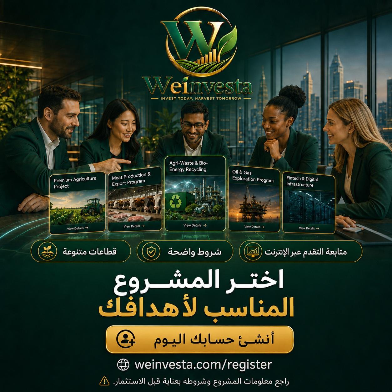 اختر المشروع المناسب لأهدافك الاستثمارية | فرص متنوعة مع