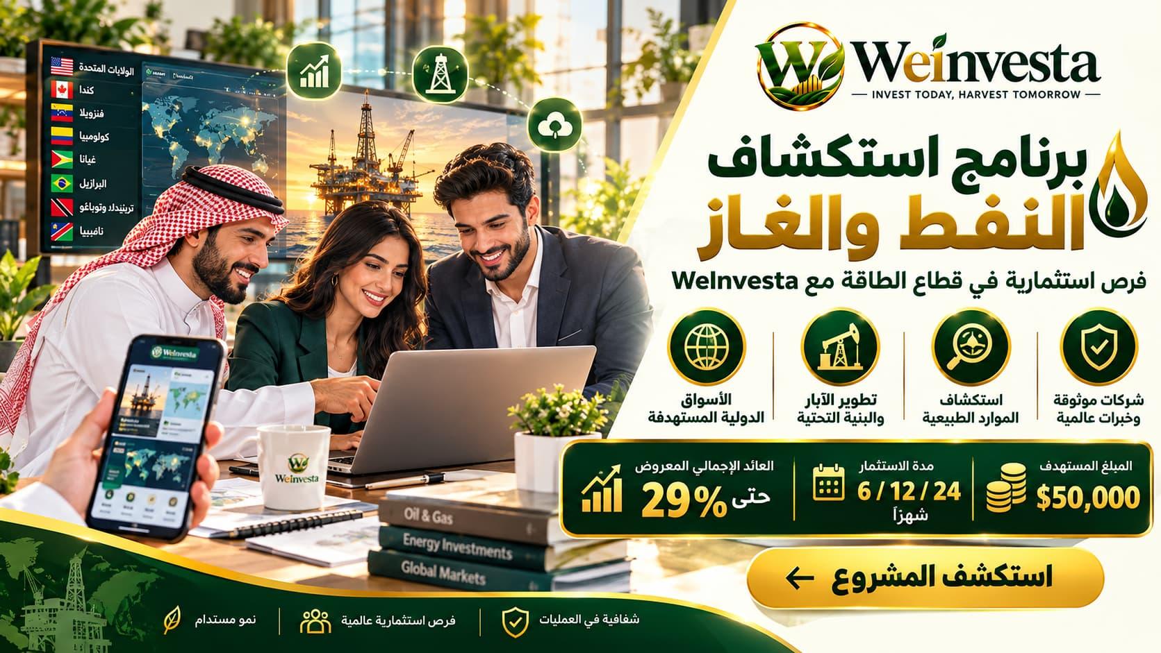 برنامج استكشاف النفط والغاز: اكتشف فرص الاستثمار في قطاع الطاقة مع WeInvesta