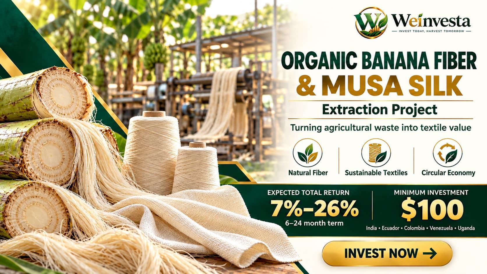 Organic Banana Fiber & Musa Silk Project: Turning Agricultural Waste into Sustainable Materials