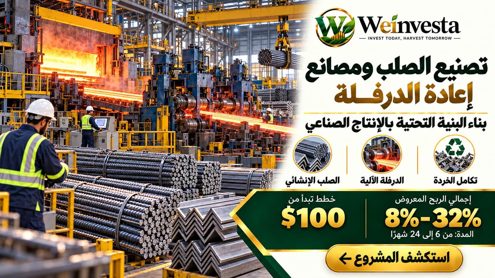 الاستثمار في تصنيع الصلب ومصانع إعادة الدرفلة | Weinvesta