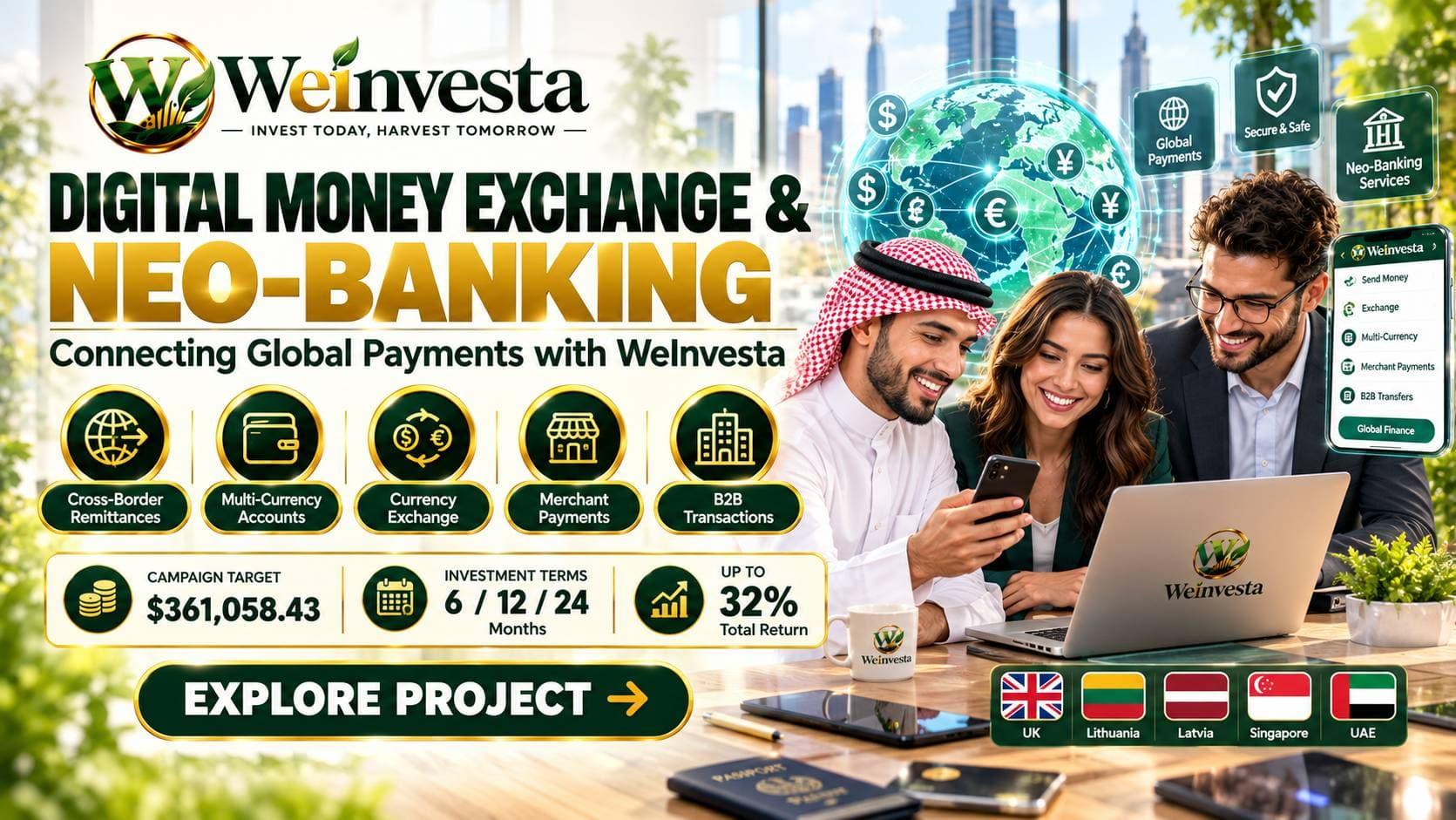 Digital Money Exchange & Neo-Banking | WeInvesta