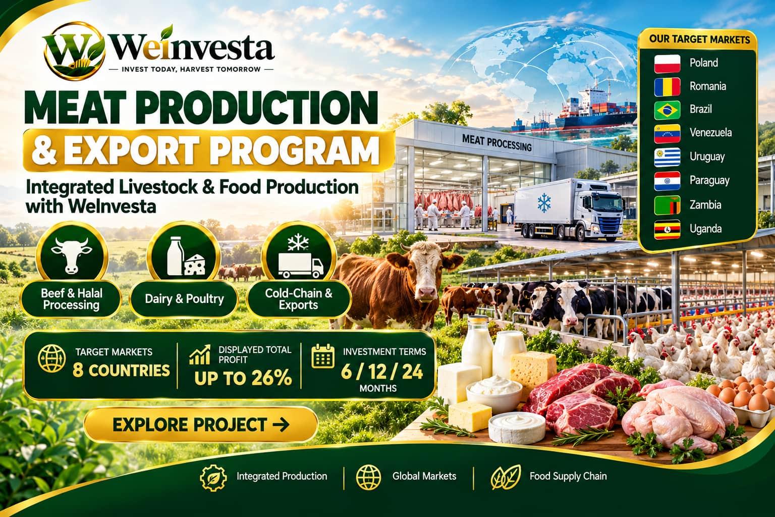 Meat Production & Export Program | WeInvesta