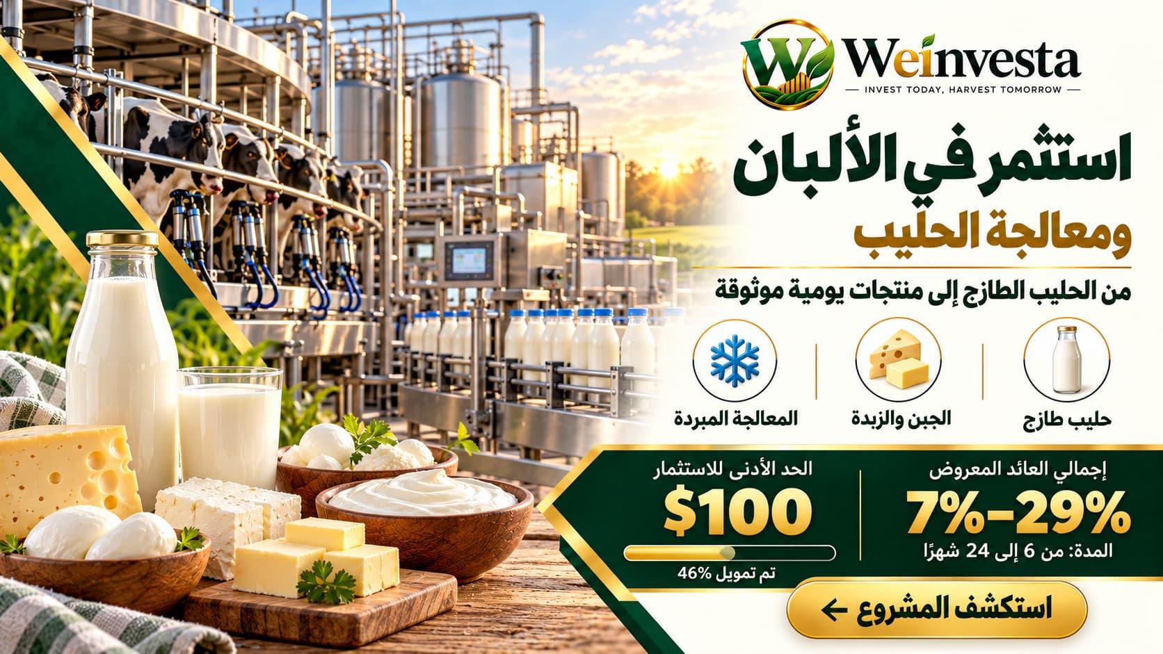 مشروع الألبان ومعالجة الحليب: الاستثمار في سلسلة القيمة لمنتجات الألبان