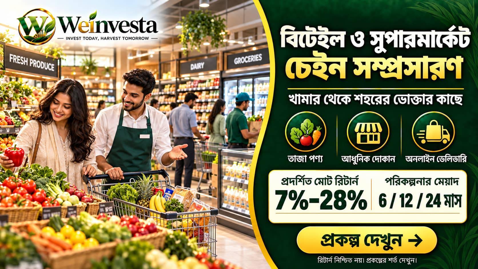 রিটেইল ও সুপারমার্কেট বিনিয়োগ প্রকল্প | Weinvesta