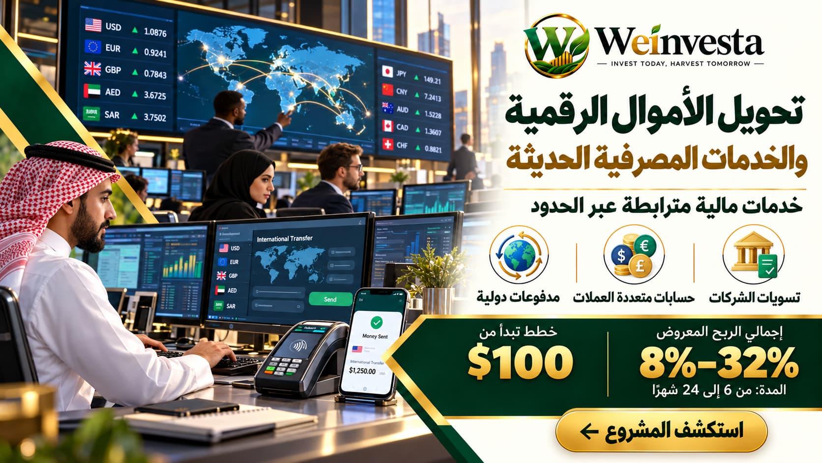 الاستثمار في تحويل الأموال والخدمات المصرفية الرقمية | Weinvesta